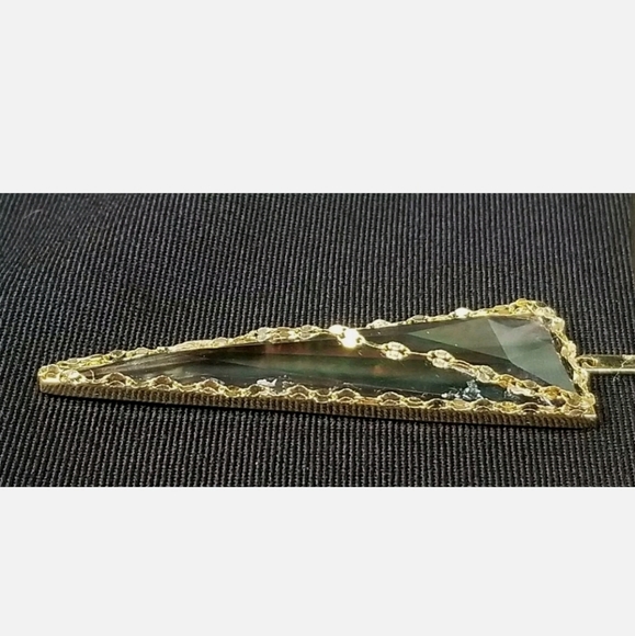 14k Yellow Gold Mother Of Pearl Quartz  Necklace - Picture 7 of 12